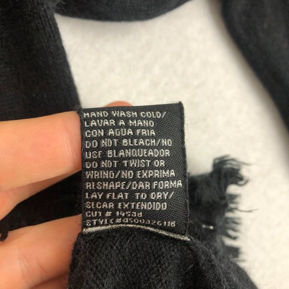 E by ECI Women's Size Small Black Silk Angora Blend Long Sleeve Frayed Jacket - Picture 9 of 10